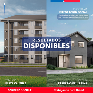 SELECCION LLAMADO INSCRIPCIÓN REGIONAL DS19 / PRADERAS DEL LLAIMA 3.2 (VILCÚN) Y PLAZA CAUTÍN 2 (TEMUCO) 